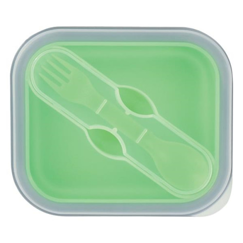 Collapsible Food Container With Dual Utensil