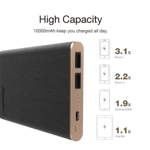 Energizer 10000 mAh Leatherette Power Bank