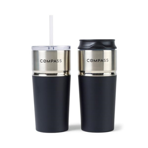 Emery 2-in-1 Double Wall Stainless Tumbler - 16 Oz.