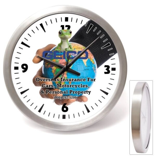 Bridge 14" Brushed Metal Analog Wall Clock