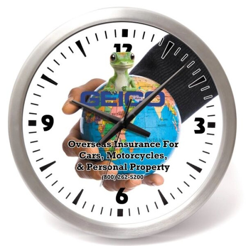 Bridge 14" Brushed Metal Analog Wall Clock