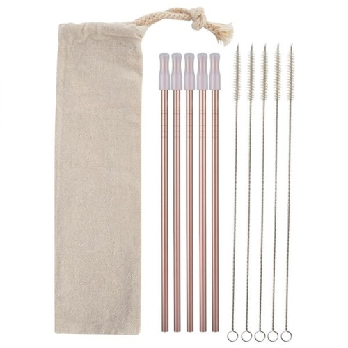 5- Pack Park Avenue Stainless Straw Kit with Cotton Pouch