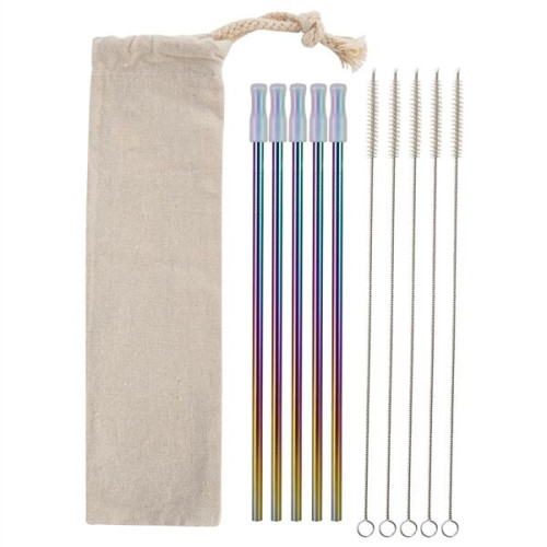 5- Pack Park Avenue Stainless Straw Kit with Cotton Pouch