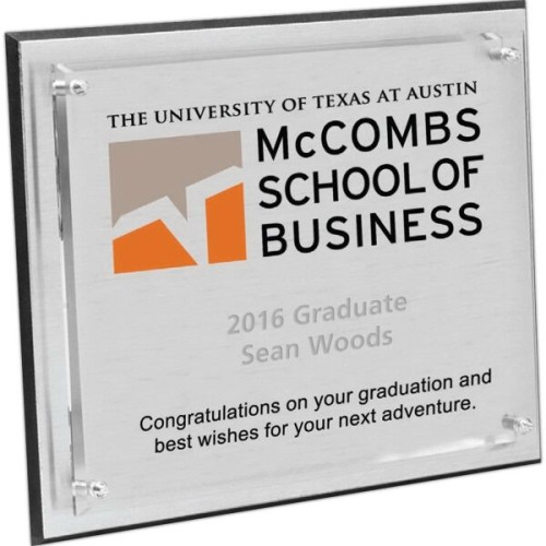 Brushed Aluminum Plaque - 6" x 8" x 1"
