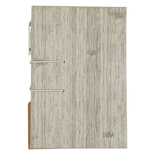 Woodgrain Look Notebook With Sticky Notes And Flags
