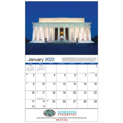 American History Appointment Calendar - Stapled
