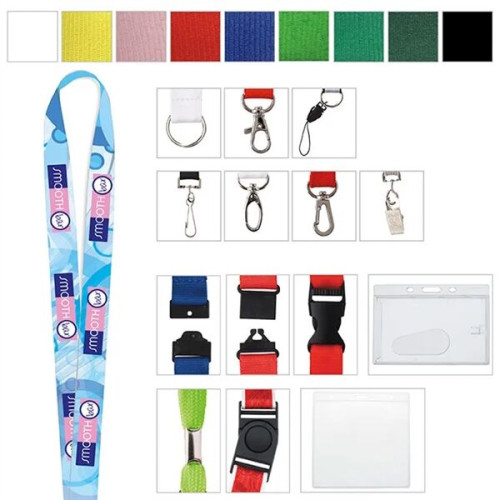 3/4" Polyester 4 Color Lanyard
