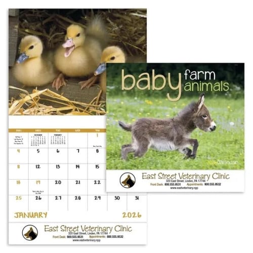 Good Value™ Baby Farm Animals - Stapled Calendar