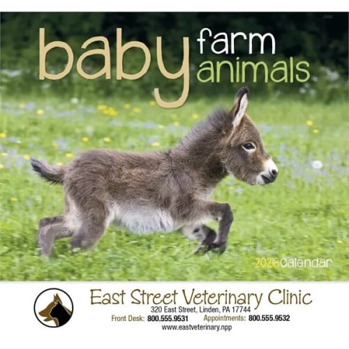 Good Value™ Baby Farm Animals - Stapled Calendar
