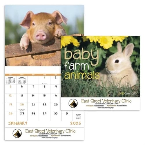 Good Value™ Baby Farm Animals - Stapled Calendar
