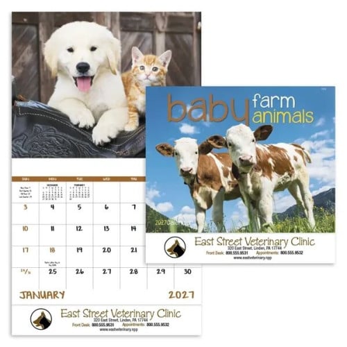 Good Value™ Baby Farm Animals - Stapled Calendar