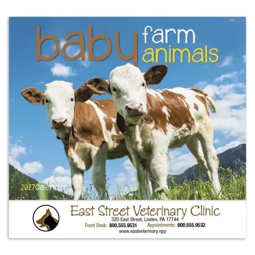 Good Value™ Baby Farm Animals - Stapled Calendar
