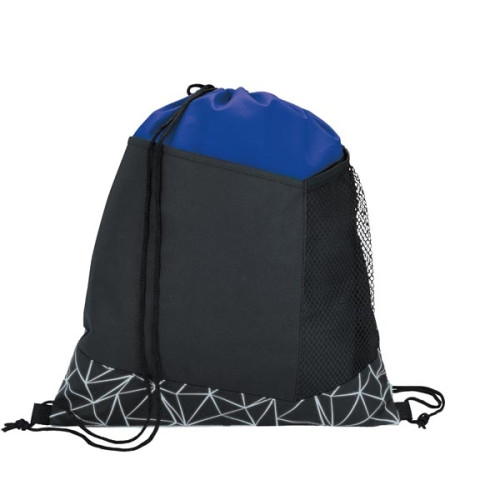 Reflective Geometric Drawstring Backpack