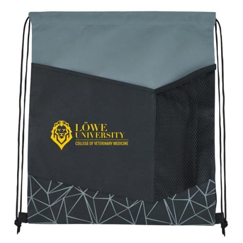Reflective Geometric Drawstring Backpack