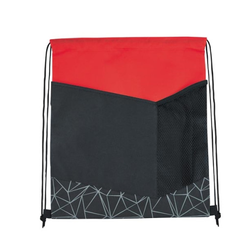 Reflective Geometric Drawstring Backpack