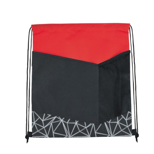 Reflective Geometric Drawstring Backpack