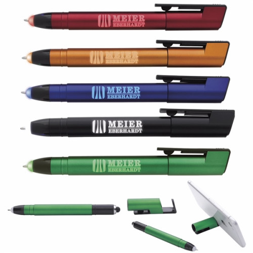 Colorful Light Up Pen with Stylus and Phone Holder