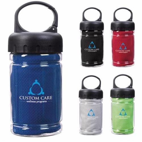 Carabiner Bottle With Cooling Towel