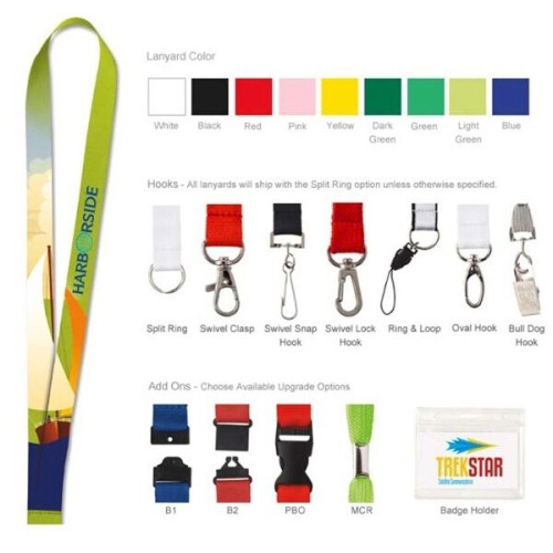 Universal Source® 3/8" Polyester 4 Color Lanyard