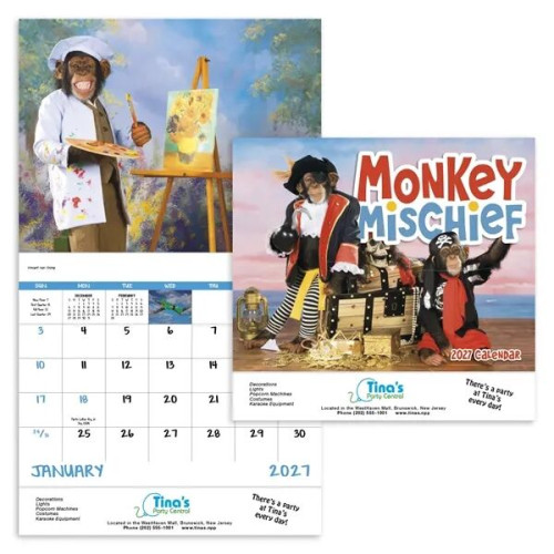 Good Value™ Monkey Mischief - Stapled Calendar
