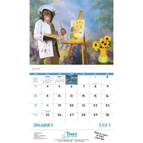Good Value™ Monkey Mischief - Stapled Calendar