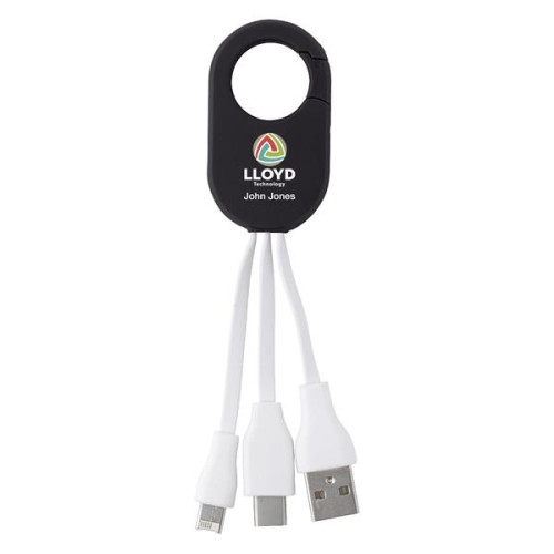 3-In-1 Charging Buddy With Carabiner Clip