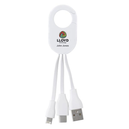 3-In-1 Charging Buddy With Carabiner Clip