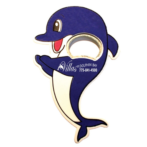 Jumbo size dolphin shape magnetic bottle opener