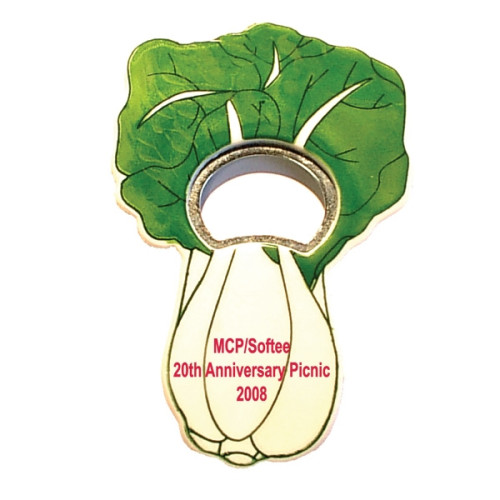 Jumbo size cabbage shape magnetic bottle opener