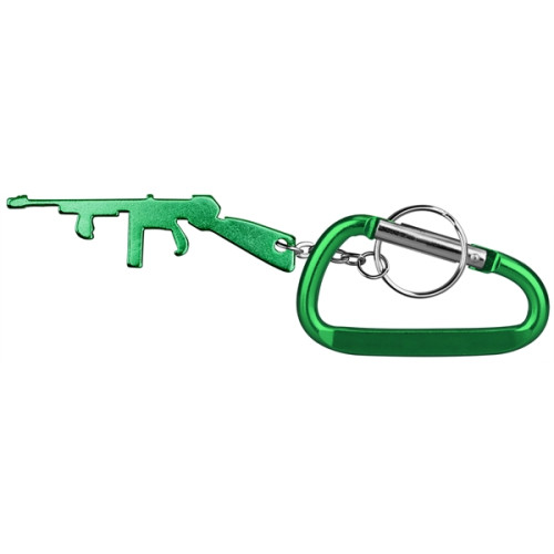 Rifle Shape Bottle Opener Key Chain & Carabiner
