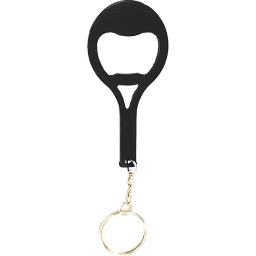 Tennis racket shape bottle opener key chain