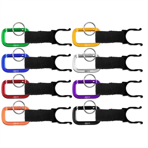 Carabiner with Strap and Bottle Holder