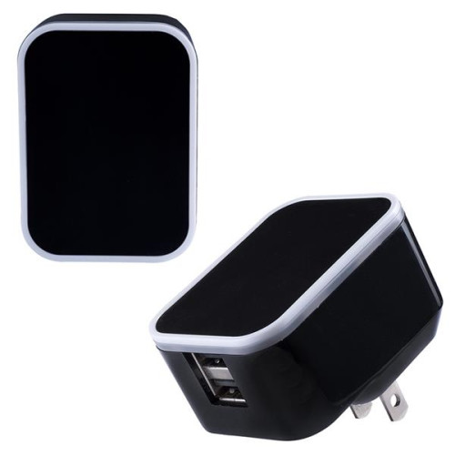 Light-Up-Your-Logo Duo USB Wall Charger