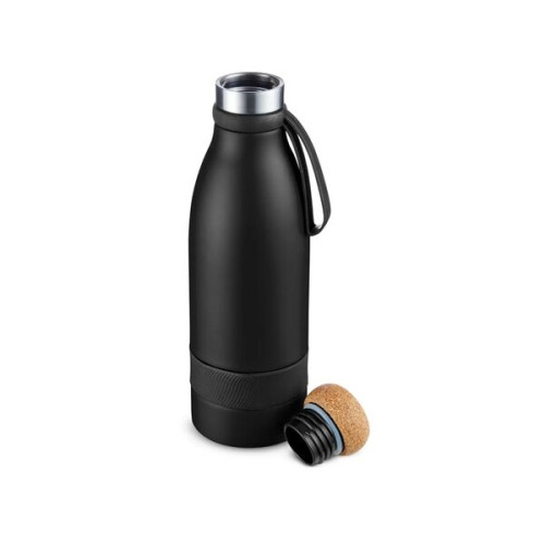19 oz Double Wall Vacuum Insulated Bottle With Cork Lid