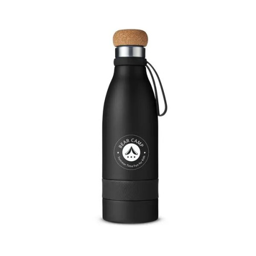 19 oz Double Wall Vacuum Insulated Bottle With Cork Lid