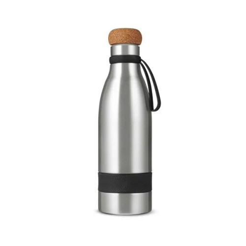 19 oz Double Wall Vacuum Insulated Bottle With Cork Lid