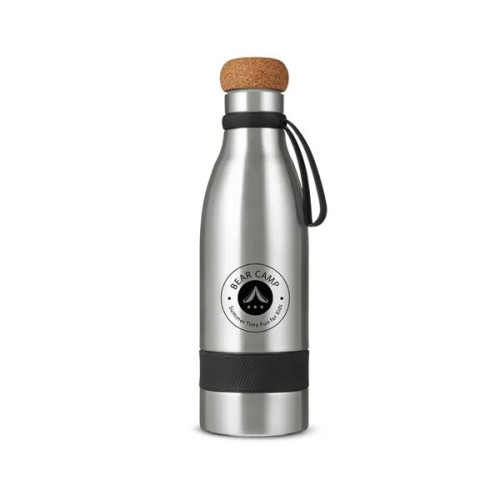 19 oz Double Wall Vacuum Insulated Bottle With Cork Lid