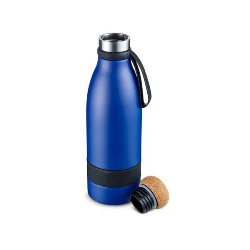 19 oz Double Wall Vacuum Insulated Bottle With Cork Lid