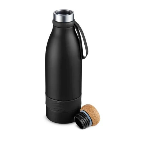 19 oz Double Wall Vacuum Insulated Bottle With Cork Lid
