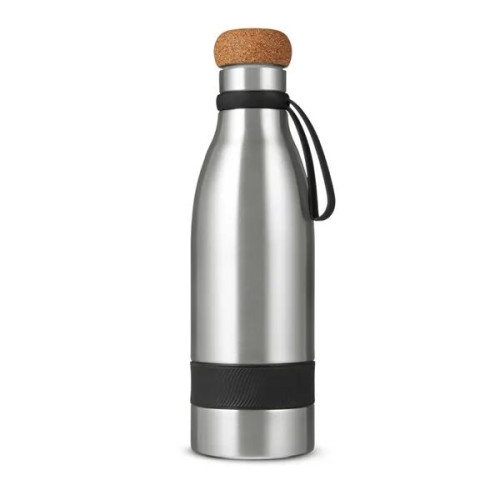 19 oz Double Wall Vacuum Insulated Bottle With Cork Lid