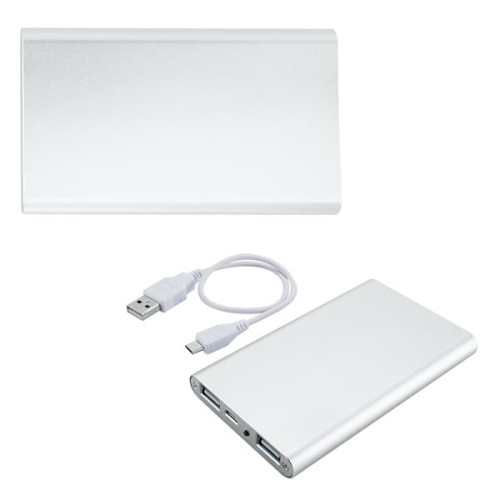 Slim Duo USB Aluminum Power Bank Charger - UL Certified