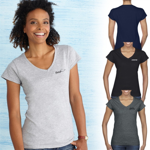 Gildan® Softstyle® Ladies V-Neck T-Shirt - 4.5 oz.