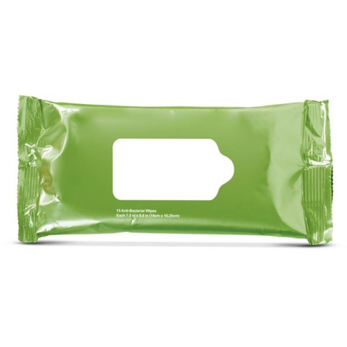 Antibacterial Wet Wipes in Pouch- 15 PC