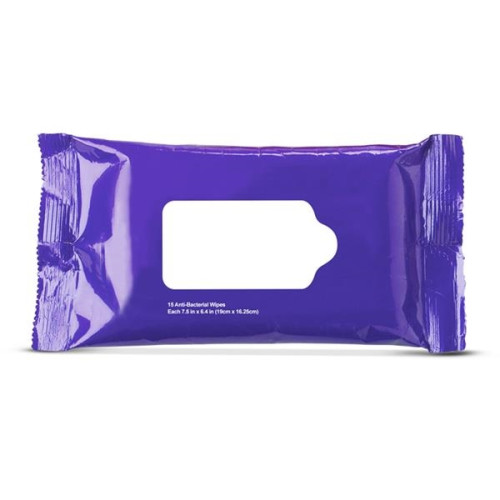 Antibacterial Wet Wipes in Pouch- 15 PC