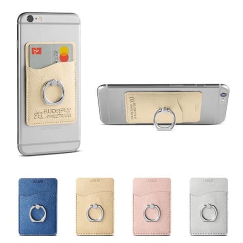 Leeman Shimmer Card Holder With Metal Ring Phone Stand