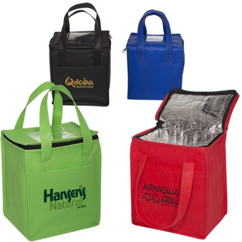 Non-Woven Cubic Lunch Cooler Bag With ID Slot