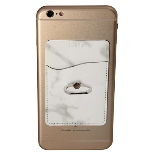 Leeman Marble Card Holder With Metal Ring Phone Stand