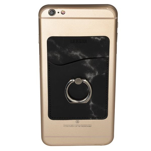 Leeman Marble Card Holder With Metal Ring Phone Stand