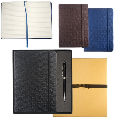 Leeman Tuscany Textured Journal And Executive Stylus Pen...
