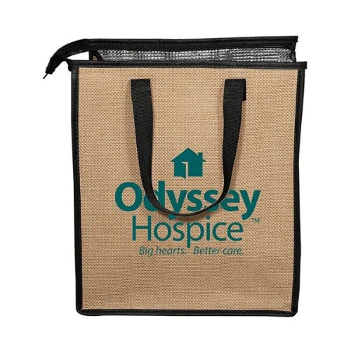 Jute Lunch Cooler Tote Bag